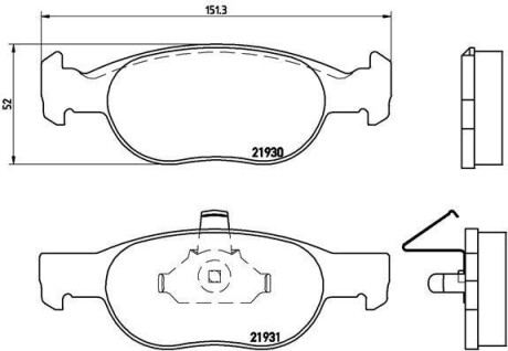 Комплект тормозных колодок, дисковый механизм BREMBO P23073