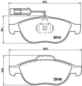 Комплект тормозных колодок, дисковый механизм BREMBO P23075