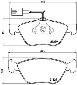 Комплект тормозных колодок, дисковый механизм BREMBO P23077