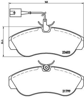 Комплект тормозных колодок, дисковый механизм BREMBO P23084