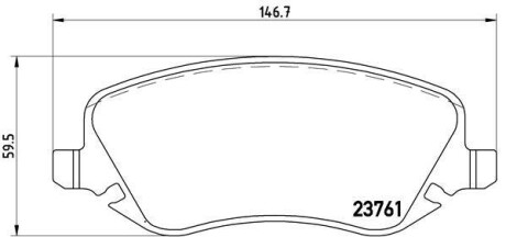 Комплект тормозных колодок, дисковый механизм BREMBO P23088