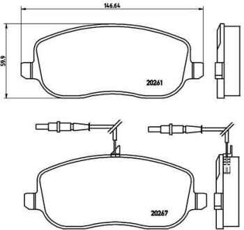 Комплект тормозных колодок, дисковый механизм BREMBO P23090