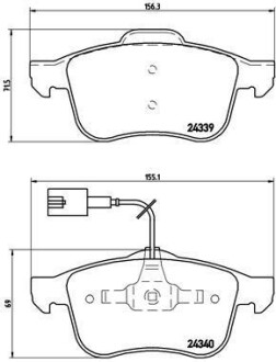 Комплект тормозных колодок из 4 шт. дисков BREMBO P23103