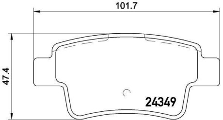 Комплект тормозных колодок, дисковый механизм BREMBO P23104