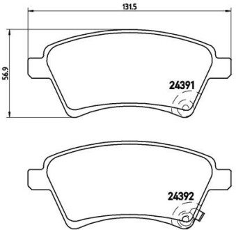 Комплект тормозных колодок из 4 шт. дисков BREMBO P23105