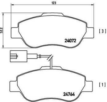 Комплект тормозных колодок, дисковый механизм BREMBO P23107