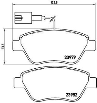 Комплект тормозных колодок, дисковый механизм BREMBO P23108