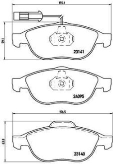 Гальмівні колодки, дискове гальмо (набір) BREMBO P23114 (фото 1)