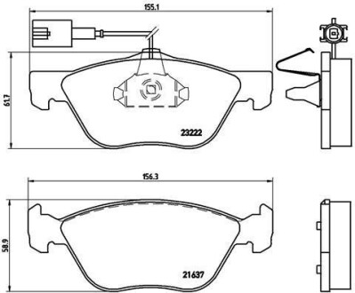 Гальмівні колодки, дискове гальмо (набір) BREMBO P23116