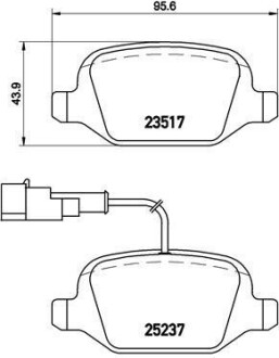 Комплект тормозных колодок, дисковый механизм BREMBO P 23 131