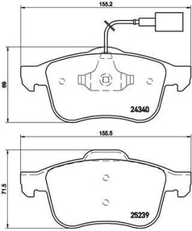 Комплект тормозных колодок, дисковый механизм BREMBO P 23 132