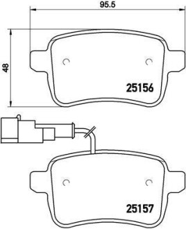 Гальмівні колодки (набір) BREMBO P23133