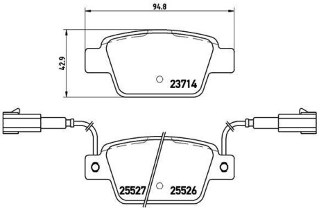 Комплект тормозных колодок, дисковый механизм BREMBO P23135