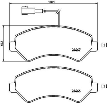 Комплект тормозных колодок из 4 шт. дисков BREMBO P23136