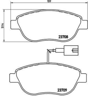 Колодки тормозные дисковые, к-кт. BREMBO P23137