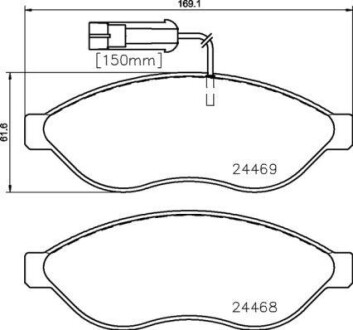 Комплект гальмівних колодок з 4 шт. дисків BREMBO P23144