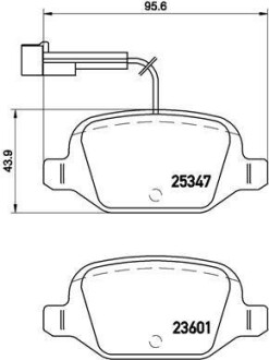 Комплект тормозных колодок, дисковый механизм BREMBO P23146