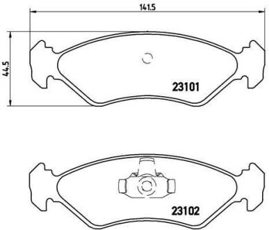 Гальмівні колодки, дискове гальмо (набір) BREMBO P24044