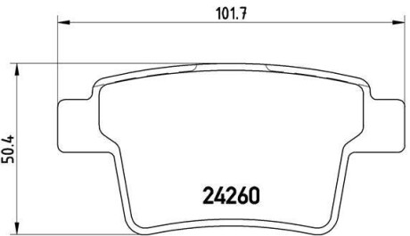 Колодки гальмівні дискові задні, комплект BREMBO P24063