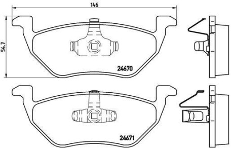 Комплект тормозных колодок, дисковый механизм BREMBO P24085