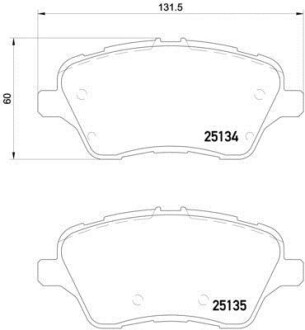 Комплект тормозных колодок, дисковый механизм BREMBO P24151