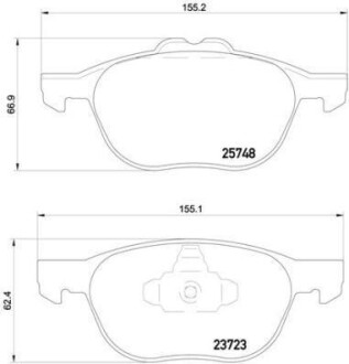 Комплект тормозных колодок, дисковый механизм BREMBO P24158