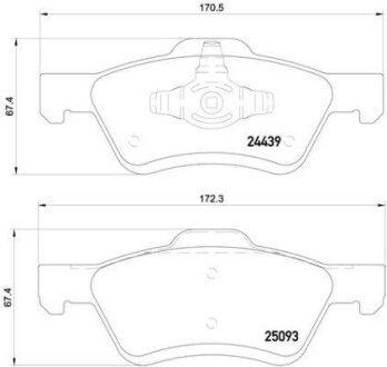 Комплект тормозных колодок, дисковый механизм BREMBO P24159