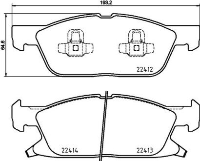 Комплект тормозных колодок из 4 шт. дисков BREMBO P24188