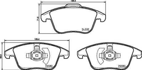 Комплект тормозных колодок из 4 шт. дисков BREMBO P 24 211