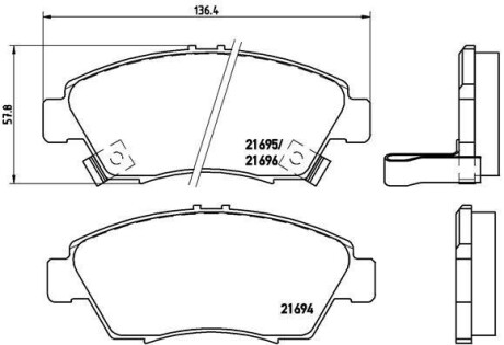 Колодки тормозные передние дисковые BREMBO P28023 (фото 1)