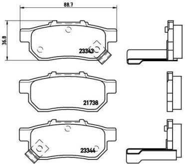 Комплект тормозных колодок, дисковый механизм BREMBO P28025