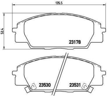 Комплект тормозных колодок, дисковый механизм BREMBO P28032