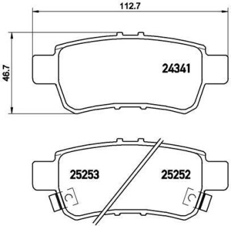 Комплект тормозных колодок, дисковый механизм BREMBO P 28 062