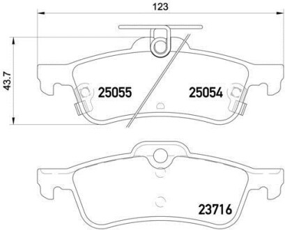 Комплект тормозных колодок, дисковый механизм BREMBO P28070