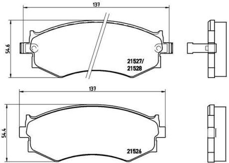 Гальмівні колодки, дискове гальмо (набір) BREMBO P30002 (фото 1)