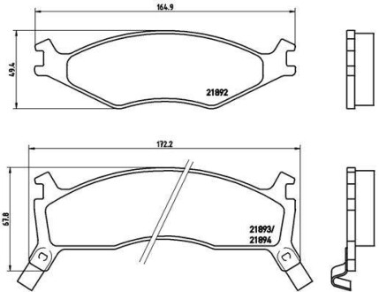 Гальмівні колодки, дискове гальмо (набір) BREMBO P30006