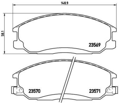 Комплект тормозных колодок, дисковый механизм BREMBO P30013