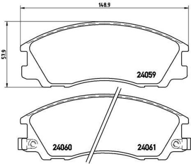 Гальмівні колодки, дискове гальмо (набір) BREMBO P30017