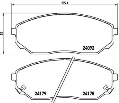 Комплект тормозных колодок из 4 шт. дисков BREMBO P30019