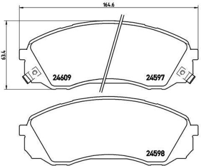 Гальмівні колодки, дискове гальмо (набір) BREMBO P30041