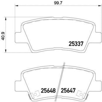 Комплект тормозных колодок, дисковый механизм BREMBO P 30 054