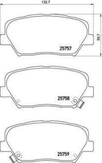 Комплект гальмівних колодок з 4 шт. дисків BREMBO P30070