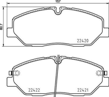 Комплект гальмівних колодок передній BREMBO P30090