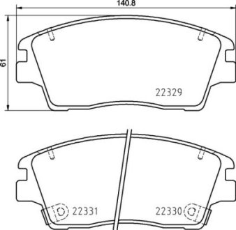 Комплект тормозных колодок из 4 шт. дисков BREMBO P30096 (фото 1)