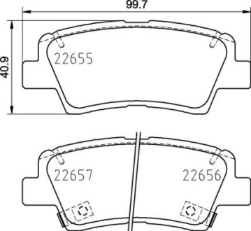 Комплект гальмівних колодок задній BREMBO P30103 (фото 1)