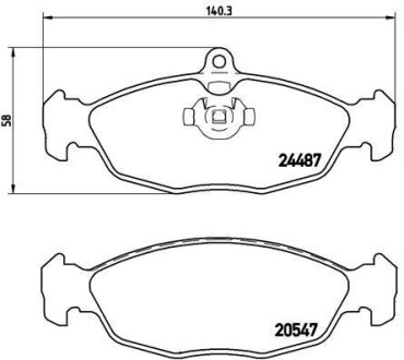 Гальмівні колодки, дискове гальмо (набір) BREMBO P36017