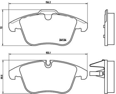 Комплект гальмівних колодок з 4 шт. дисків BREMBO P36022