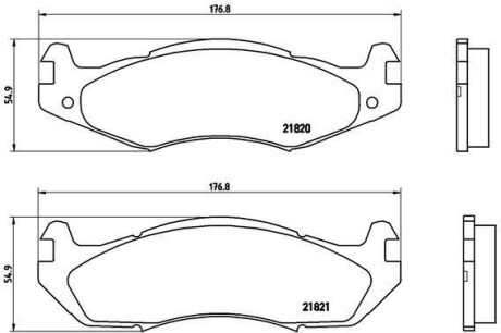 Гальмівні колодки, дискове гальмо (набір) BREMBO P37001