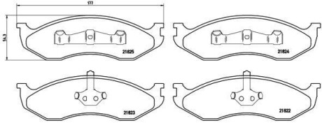 Гальмівні колодки, дискове гальмо (набір) BREMBO P37004