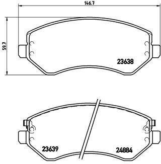 Гальмівні колодки, дискове гальмо (набір) BREMBO P37007